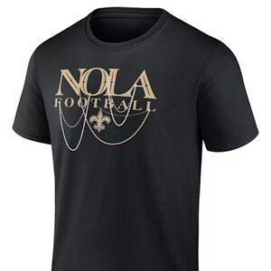 New Orleans Saints Black NOLA Football T-Shirt Sz S